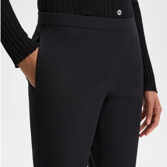 THEORY Thaniel Cropped Stretch Pants in Black Size 6 - Picture 4 of 8